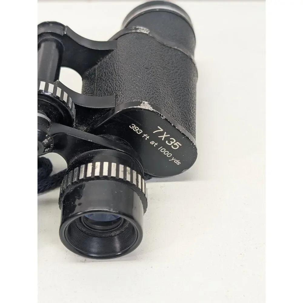 Vintage Mason 7x35 Binoculars Fully Coated Optics‎ Black 393ft at 1000yds Strap